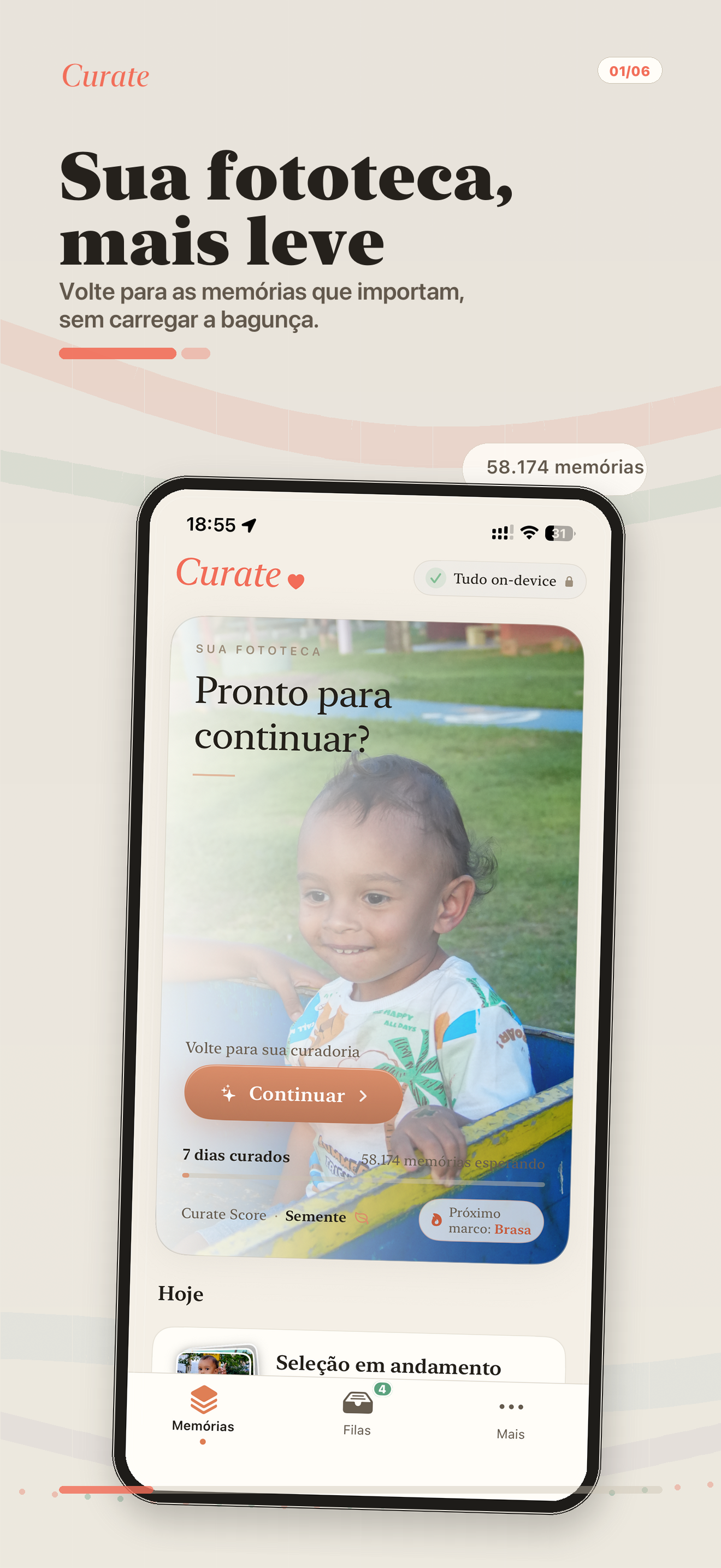 Sua fototeca, mais leve